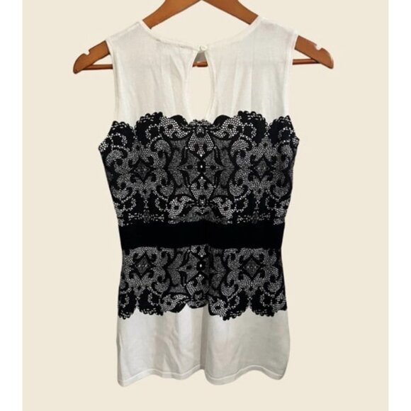 VENUS Lace Print Sleeveless Blouse Tank Top Size S - Picture 4 of 5